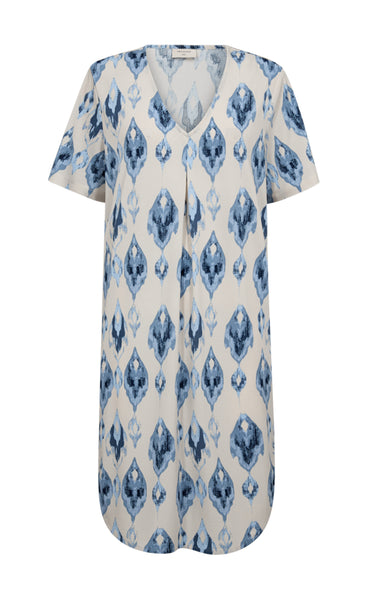 FREEQUENT Floi dress - moonbeam w. blue bell