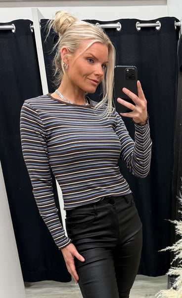 b.young Tone long sleeve - java stripe