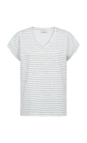 FREEQUENT Viva tee - off-white w. navy