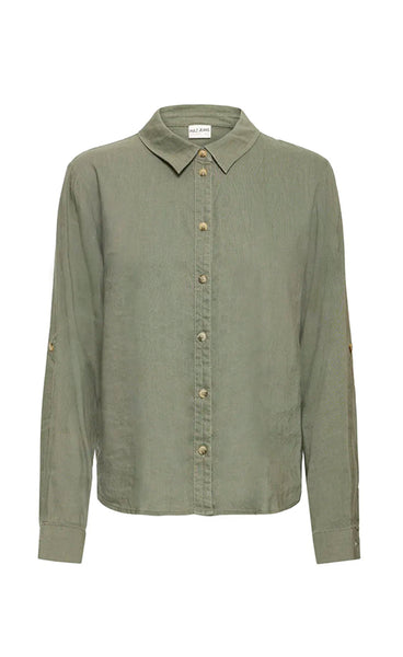 PULZ Luca LS shirt - deep lichen green