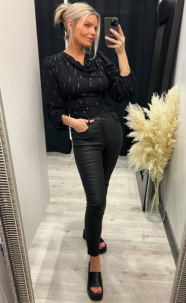 Cash top - black/gold