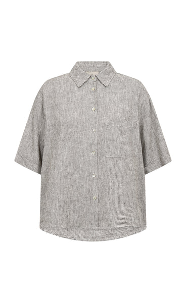 FREEQUENT Lava shirt - coffee bean w. off-white