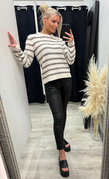 FRANSA Kendra pullover 4 - oatmeal stripe
