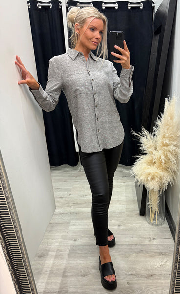 FREEQUENT Lava shirt simple - morel melange