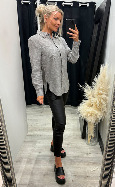 FREEQUENT Lava shirt simple - morel melange
