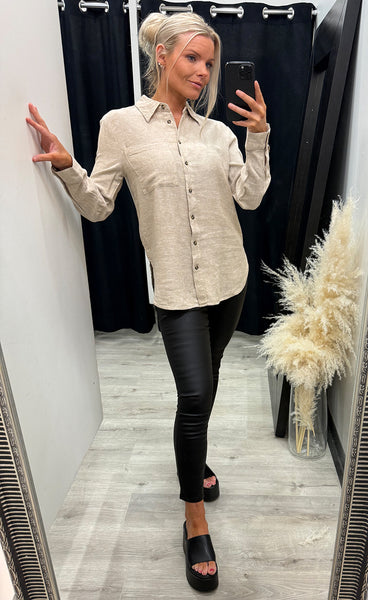 FREEQUENT Lava shirt simple - sand melange