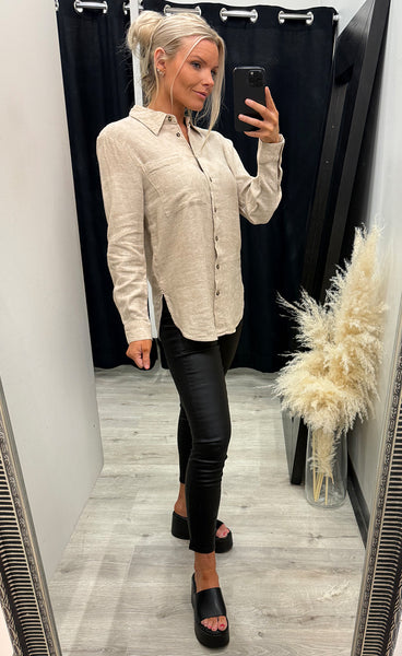 FREEQUENT Lava shirt simple - sand melange