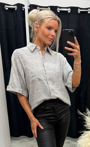 FREEQUENT Lava shirt - coffee bean w. off-white