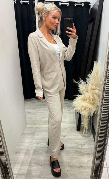 FREEQUENT Lavasi jacket - sand melange w. silver