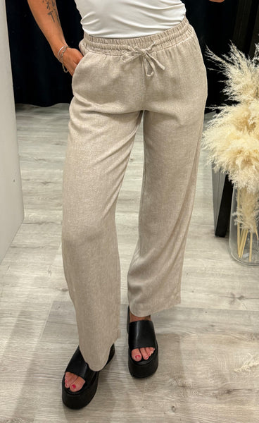 FREEQUENT Lavasi pants - sand melange w. glitter