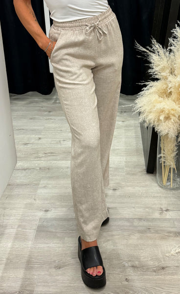 FREEQUENT Lavasi pants - sand melange w. glitter