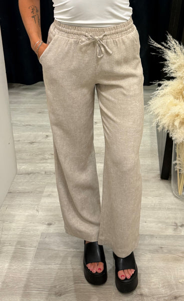 FREEQUENT Lavasi pants - sand melange w. glitter