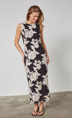 Sis dress - black/champagne