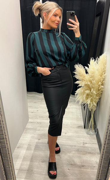 Vanti blouse - pine/black stripe