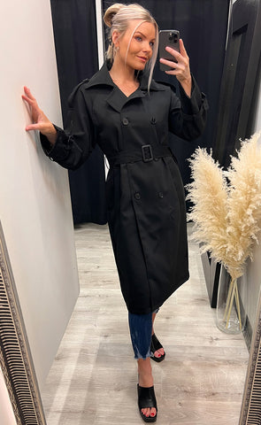 Sabrina trench coat - black