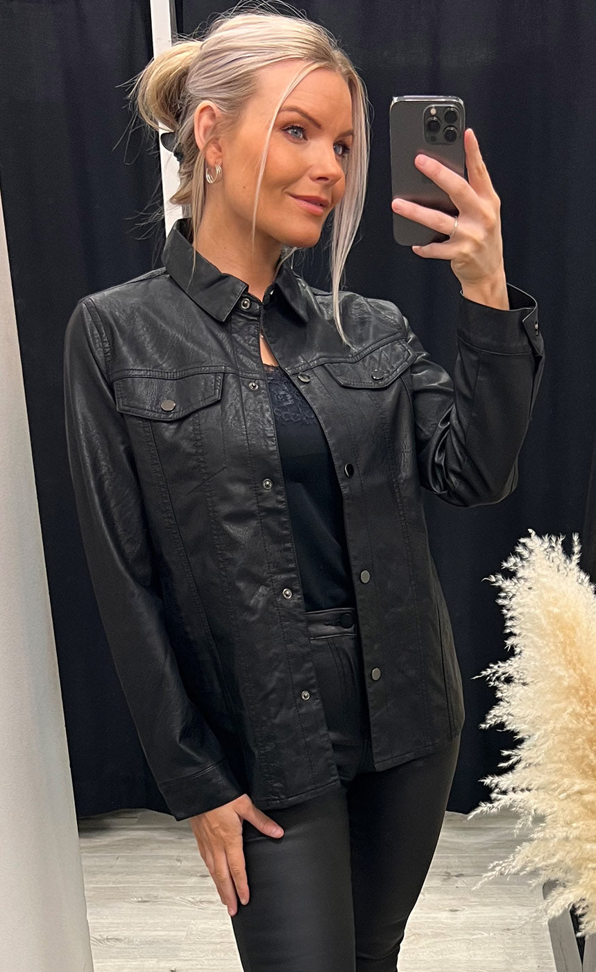 Fanney PU shirt - black