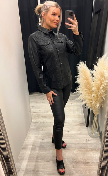 Fanney PU shirt - black