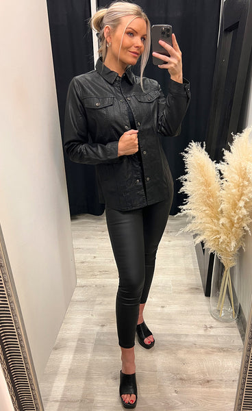 Fanney PU shirt - black