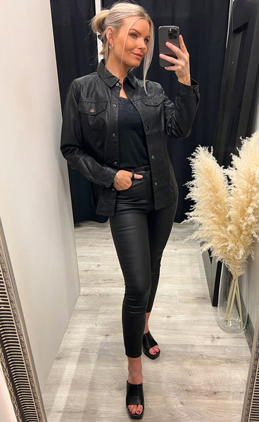 Fanney PU shirt - black