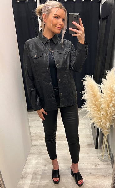 Fanney PU shirt - black