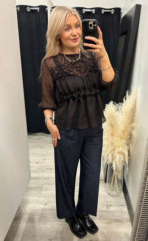 Githa mesh blouse - brown