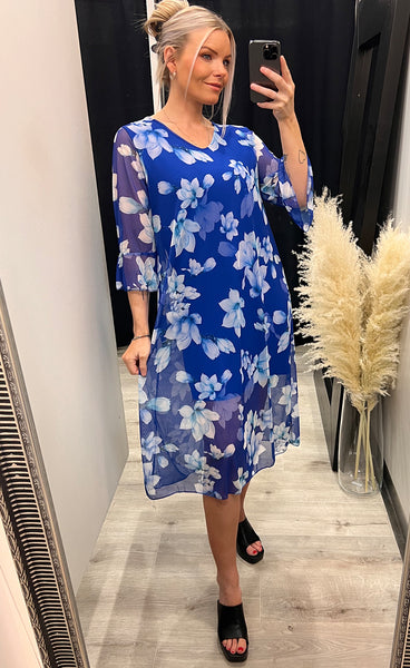 Khloe dress - blue/lily