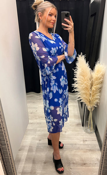 Khloe dress - blue/lily