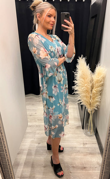 Khloe dress - teal/lily