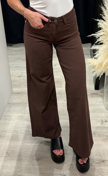 ICHI Twiggy wide pants - coffee bean