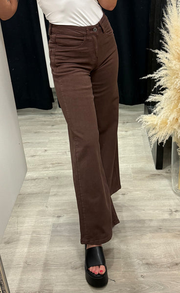 ICHI Twiggy wide pants - coffee bean