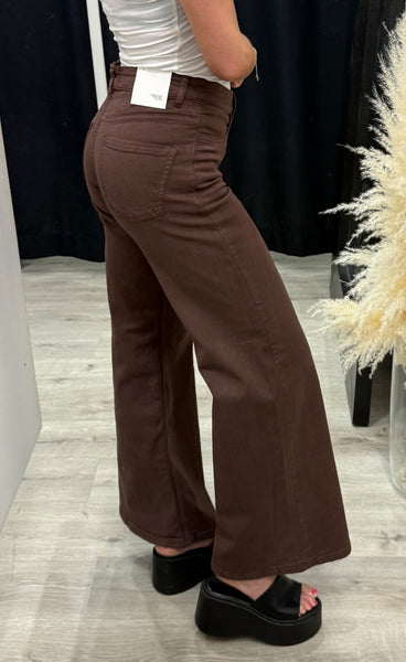 ICHI Twiggy wide pants - coffee bean