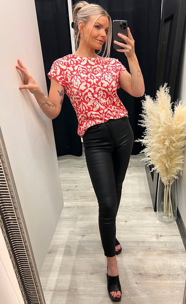 Seen tee - carmen rose print