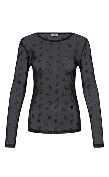 FRANSA Deta tee 1 - black florals