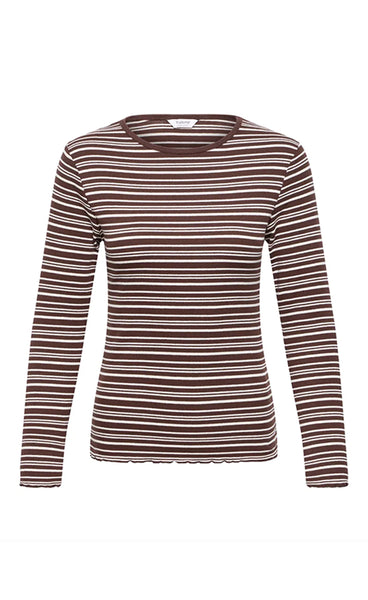 b.young Tone long sleeve - java/birch stripe