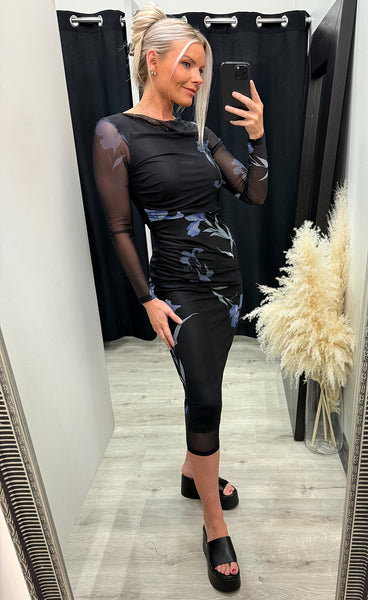 New Esme dress - blue flower