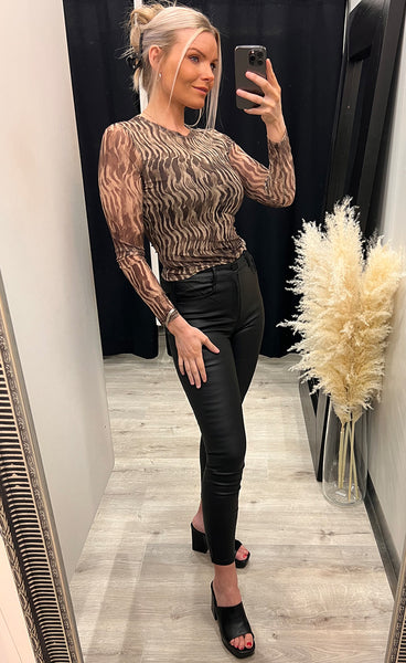 Mia mesh top - taupe