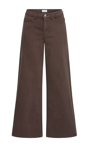 ICHI Twiggy wide pants - coffee bean