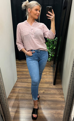 Anna blouse - mauve chalk