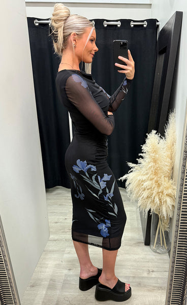 New Esme dress - blue flower