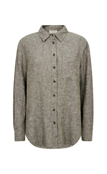 FREEQUENT Lava shirt simple - morel melange