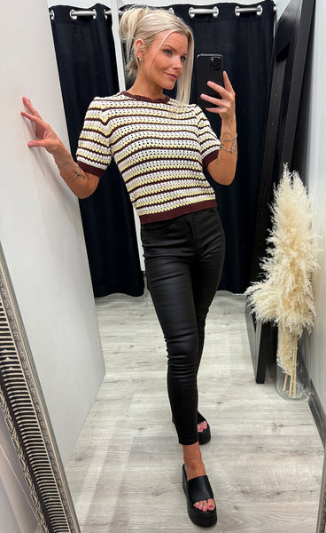 N-maylin knit - dinah brown stripe