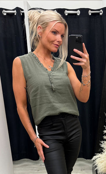 PULZ Luca top - deep lichen green