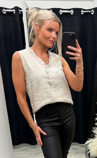 PULZ Luca top - sandshell melange