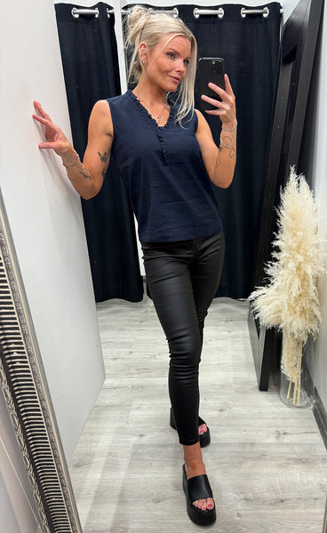 PULZ Luca top - dark sapphire
