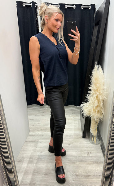PULZ Luca top - dark sapphire