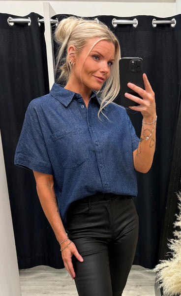 FREEQUENT Esronda shirt - dark blue denim