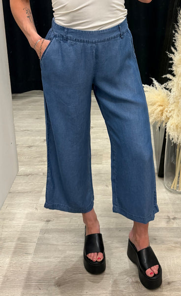 Kosmo EMB pants - mid blue denim