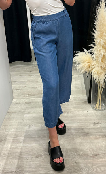 Kosmo EMB pants - mid blue denim