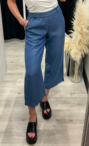 Kosmo EMB pants - mid blue denim