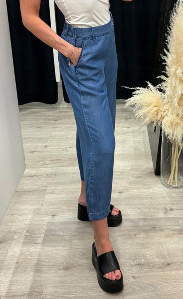 Kosmo EMB pants - mid blue denim